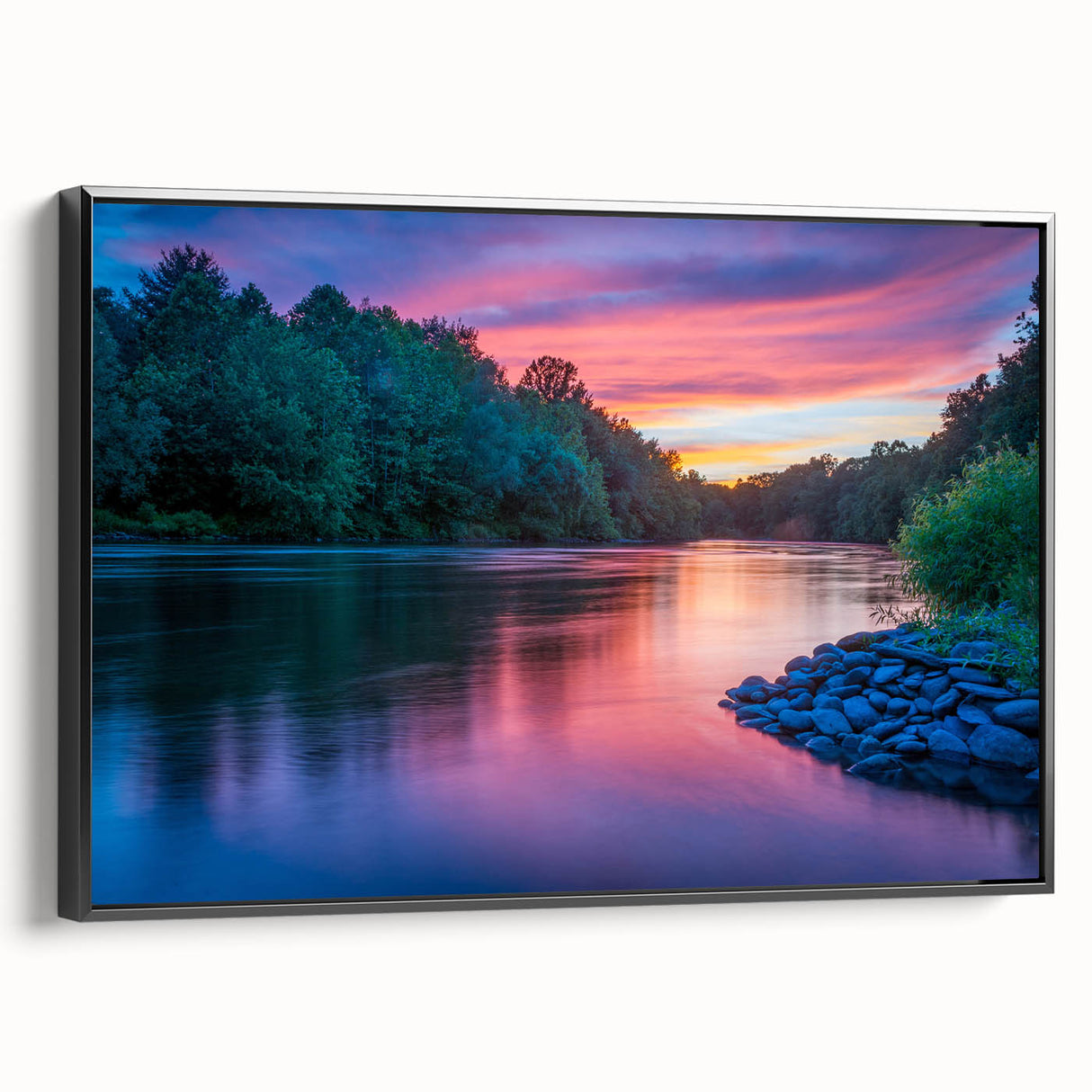 Black and white landscape art painting of a Pennsylvania scenery on a framed canvas, ideal for bedroom decor.