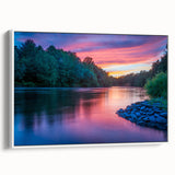 Vintage poster art of Pennsylvania scenery in colorful hues on a large framed canvas, ideal for living room decor.