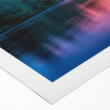 Art deco poster of Pennsylvania scenery in muted greens and blues on rolled canvas, suitable for dining room wall art.