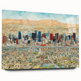 Large abstract depiction of the Phoenix Valley in muted earth tones on acrylic glass.