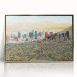 Framed acrylic print of Phoenix Valley in muted earth tones, ideal for modern art wall decor.