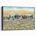 Black and white landscape art painting of Phoenix Valley on framed canvas, ideal for bedroom wall decor.