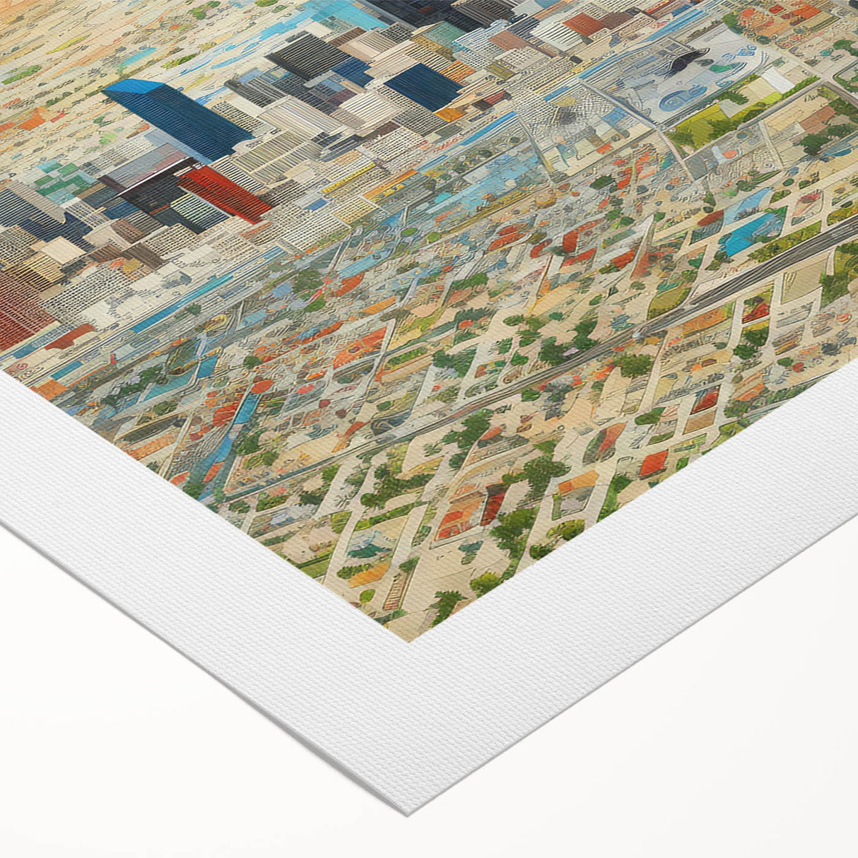 Art deco poster of Phoenix Valley in muted earth tones on rolled canvas, suitable for dining room decor.