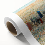 Art Deco style poster of Phoenix Valley in soft pastel hues on rolled canvas, ideal for nursery wall art.