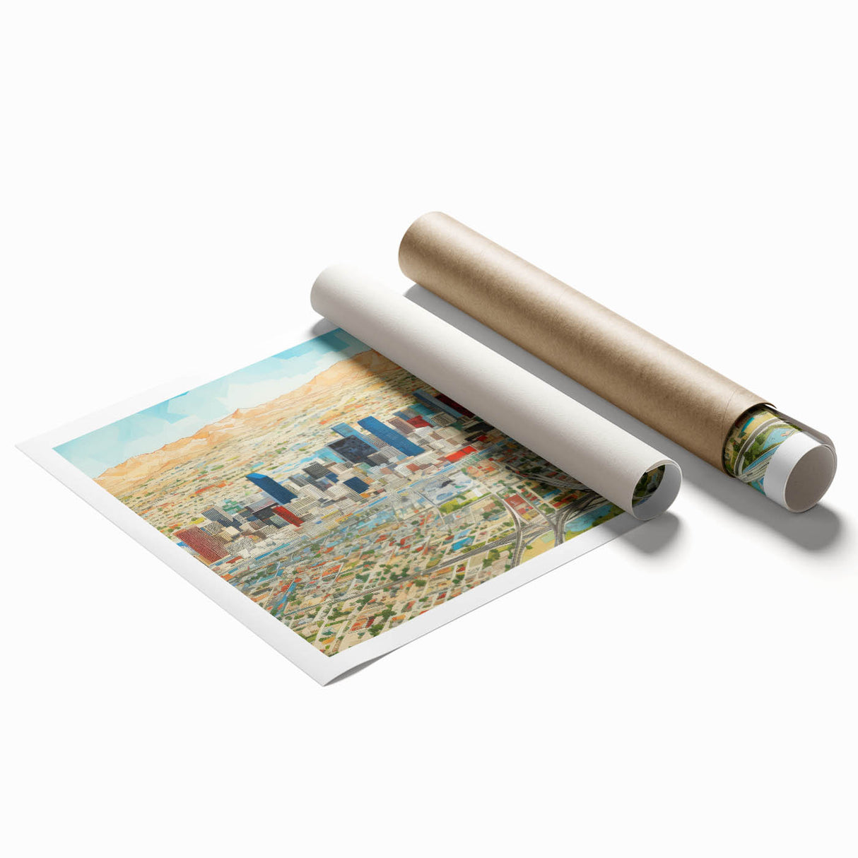Extra large rolled print of Phoenix Valley scenery in pastel shades, ideal for classy bathroom wall art.