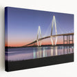 Charleston, South Carolina cityscape on large stretched canvas with muted earth tones, ideal for kitchen wall art.