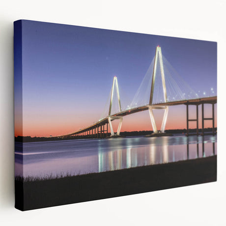 Charleston, South Carolina cityscape on large stretched canvas with muted earth tones, ideal for kitchen wall art.