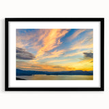 Extra large abstract art print of a colorful, textured South Carolina scenery on a black framed canvas.