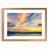 Extra large abstract art print of South Carolina scenery in muted earth tones, framed in gold, ideal for living room decor.