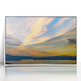 Art deco poster of South Carolina scenery in muted pastel colors, acrylic framed, ideal for nursery wall art.