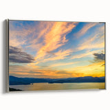 Framed canvas featuring a vintage-style South Carolina landscape with muted greens and blues, ideal for living room decor.