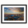 Abstract art print of Memphis scenery in vibrant colors on a large framed canvas, suitable for living room decor.