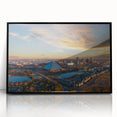 Large abstract wall art featuring Memphis skyline in muted earth tones on a framed acrylic.