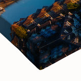 Large art depicting the Memphis skyline in black and white on stretched canvas, suitable for bedroom wall decor.