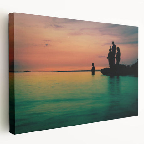 Dallas skyline depicted in muted gray and blue tones on a large stretched canvas, ideal for kitchen wall art.