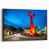 Black and white framed canvas of San Antonio landscape, ideal for bedroom wall art.