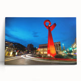 Black and white stretched canvas of San Antonio skyline, ideal for kitchen wall art or bedroom ambiance.