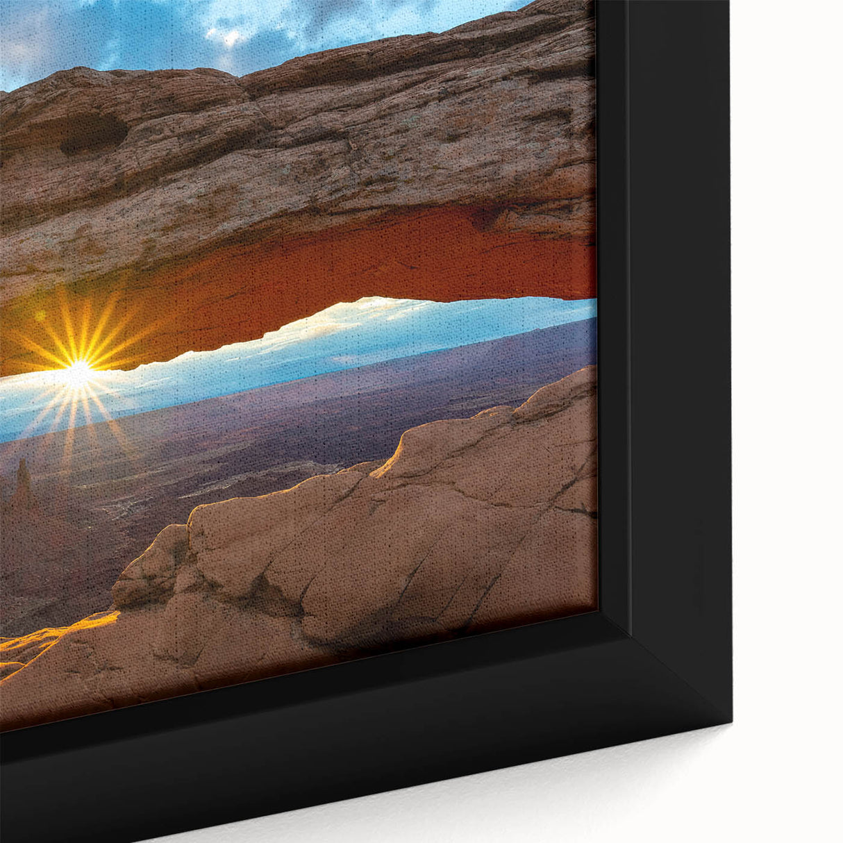 Black canvas showing a textured depiction of Arches National Park in vibrant colors.