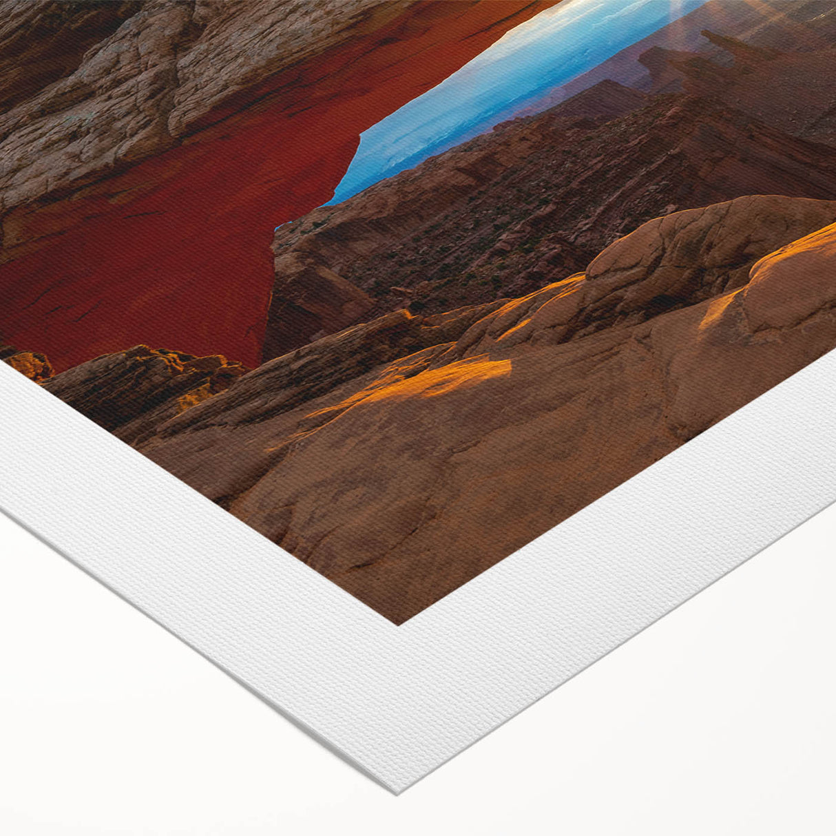 Art deco poster of Arches National Park in muted earth tones on rolled canvas, suitable for dining room decor.
