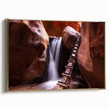 Framed canvas of Zion National Park landscape in muted earth tones, ideal for bedroom wall art.