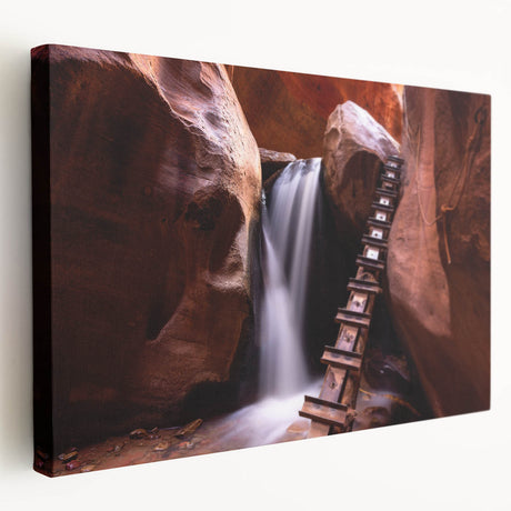 Large canvas print of Zion National Park in muted earth tones, ideal for kitchen wall art.