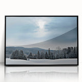 Large abstract wall art depicting a Vermont landscape in muted earth tones on a framed acrylic.