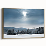 Framed canvas featuring a vintage-style Vermont landscape in muted earth tones, ideal for bedroom wall decor.