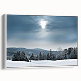 Vintage poster art of Vermont scenery on framed canvas, featuring vibrant autumn colors, ideal for living room decor.