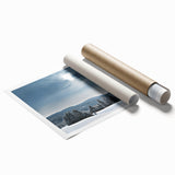 Extra large rolled print of a Vermont landscape with lush greenery and floral elements, ideal for classy bathroom wall art.