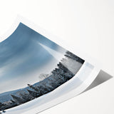 Rolled print of Vermont scenery with lush green landscapes and a small barn, in soft earth tones.