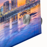 Large abstract wall art depicting Virginia scenery in muted earth tones on acrylic glass, suitable for dining room ambiance.