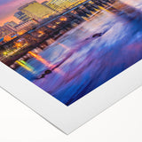 Art deco poster of Virginia scenery in muted earth tones on rolled canvas, suitable for dining room decor.