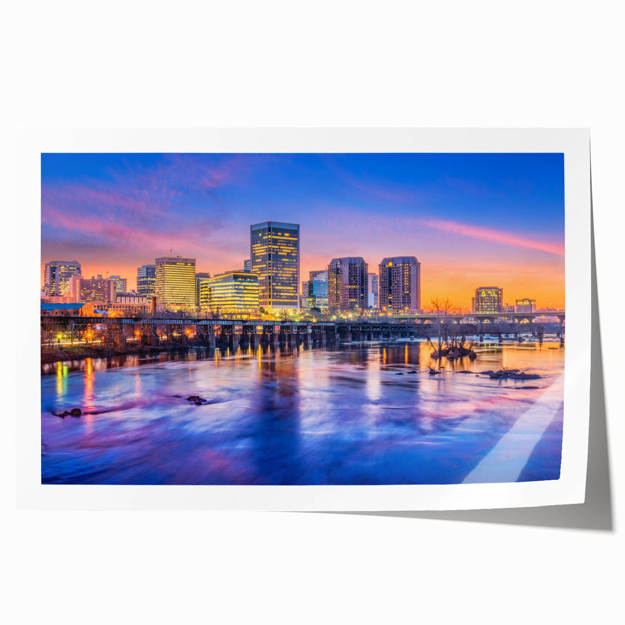 Extra large rolled print of Virginia scenery with vibrant green and blue tones.