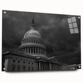 Acrylic print of Washington DC Capitol in muted gray tones, ideal for dining room art.