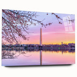 Acrylic print of Washington DC monument in muted gray tones, ideal for bedroom or dining room art.