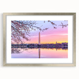 Textured art print of Washington DC monuments in muted gray tones on a framed canvas, suitable for bedroom decor.