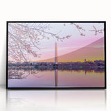 Large abstract wall art of Washington DC monument in muted gray tones on framed acrylic, ideal for modern art wall decor.