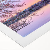 Art deco poster of Washington D.C. monuments in muted tones on rolled canvas, suitable for dining room wall art.