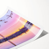 Extra large wall art featuring line art flowers over a muted gray depiction of the Washington DC monument.