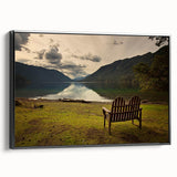 Black and white framed canvas of Olympic National Park landscape, ideal for bedroom wall art.