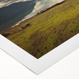 Art deco poster of Olympic National Park on rolled canvas, featuring muted earth tones, ideal for dining room wall art.