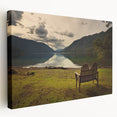 Olympic National Park landscape on large stretched canvas, featuring lush green tones, ideal for kitchen wall art.