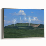 Landscape art painting of Palouse, Washington on framed canvas, featuring muted earth tones, ideal for living room decor.