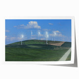 Pastel-toned floral landscape on a rolled canvas, suitable as art wall for dining rooms.