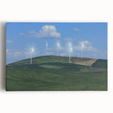 Black and white photograph of Palouse hills on stretched canvas, ideal for kitchen wall art.