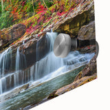 Large abstract wall art of West Virginia scenery in muted earth tones on acrylic glass, ideal for dining room ambiance.