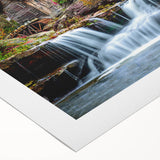 Art deco poster of West Virginia scenery in soft pastel shades on rolled canvas.