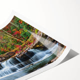 Extra large wall art featuring line art flowers in muted earth tones on a rolled canvas.