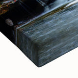 Black and white landscape art painting of West Virginia on stretched canvas, ideal for bedroom wall decor.