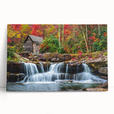 Black and white stretched canvas print of West Virginia scenery, ideal for kitchen wall art.